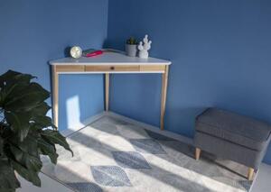 ASHME Rohový psací stůl 114x85x85cm - modrý