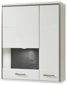 ZÁVĚSNÁ VITRÍNA, šedá, barvy stříbra, bílá, vysoce lesklá bílá, 94/120/38 cm Livetastic - Závěsné skříňky, Online Only