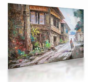 Skleněný obraz Filipínské vesnice, Asie (70x50 cm)