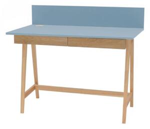 LUKA Ashwood Psací stůl 110x50cm se zásuvkou modrý