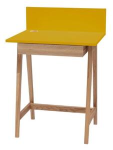 LUKA Ashwood Psací stůl 65x50cm se zásuvkou / žlutá
