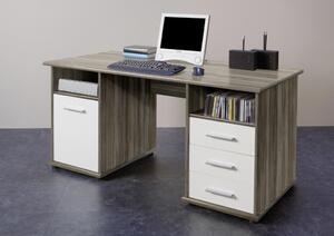 PSACÍ STŮL, bílá, tmavý dub, 145/76/67 cm Livetastic - Kancelářské stoly, Online Only