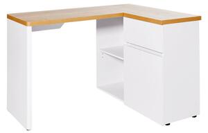 ROHOVÝ PSACÍ STŮL, bílá, barvy dubu, 117/90/76,2 cm - Rohové psací stoly, Online Only