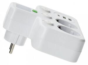 Rozbočovací zásuvka s vyp a LED osvět LINEA 2Z + 3xUSB A/C SCHUKO 4000K bílá