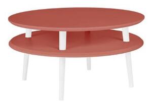 Konferenční stolek UFO Průměr 70 cm x Výška 35 cm růžová Bílé nohy