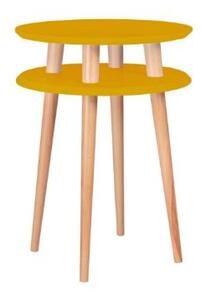 Boční stolek UFO prům. 45cm x V 61cm žlutý