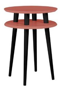 Boční stolek UFO prům. 45cm x V61cm růžový / černé nohy