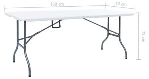 Skládací zahradní stůl bílý 180 x 72 x 72 cm HDPE