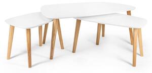 Konferenční stolek Endocarp 80x48x40cm - čistě červená / jasanové dřevo