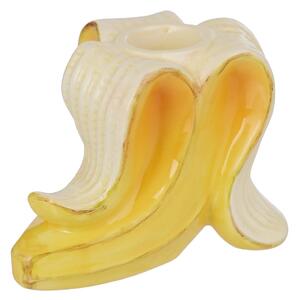 BANANA Svícen na dlouhou svíčku - žlutá