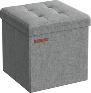 Skládací taburet s úložným prostorem 30×30 cm – světle šedý