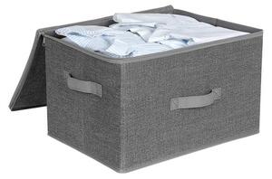 Úložné boxy s víkem 3 ks, šedé, 40x30x25 cm
