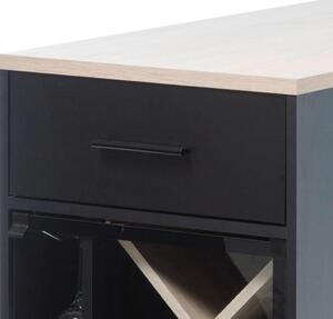 BAROVÝ STŮL, černá, barvy dubu, 150/50/104 cm Carryhome - Barové stoly, Online Only