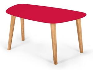 Konferenční stolek Endocarp 80x48x40cm - čistě červená / jasanové dřevo