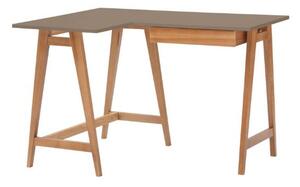 LUKA Rohový psací stůl š115cm x d85cm hnědý Dub levá strana