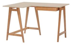 LUKA Rohový psací stůl š115cm x d85cm béžový Dub levá strana