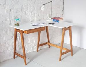 Rohový psací stůl LUKA š 115cm x hl 85cm béžový dub pravý bok
