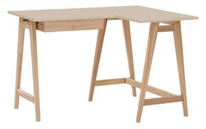 LUKA Ashwood Corner Desk š115cm x d85cm béžová Levá strana