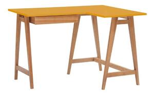 LUKA Rohový psací stůl š 115cm x hl 85cm žlutý Dub pravý bok