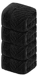 Livarno home Froté ručník pro hosty, 30 x 50 cm, 500 g/m2, 4 kusy (černá) (100384065001)