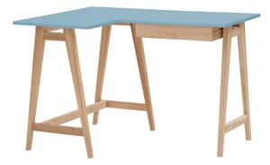 LUKA Ashwood Rohový psací stůl š115 x d85cm modrý Levá strana