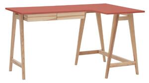 LUKA Ashwood Corner Desk š135cm x d85cm růžová Pravá strana