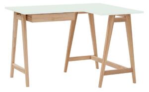 LUKA Ashwood Rohový psací stůl š115cm x d85cm mátová pravá strana