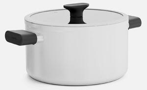 Fabini Kastrol Meda 5.0 Economy, ø 24 cm (5,4 l) - Nepřilnavý hrnec s keramickým povrchem s poklicí, krémový