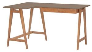LUKA Rohový psací stůl š 135cm x hl 85cm hnědý Dub levý strana
