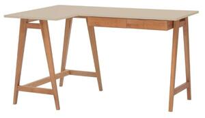 LUKA Rohový psací stůl š 135cm x hl 85cm béžový Dub Levá strana