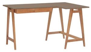 LUKA Rohový psací stůl š 135cm x hl 85cm hnědý Dub pravá strana