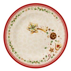 Béžový porcelánový talíř s vánočním motivem Villeroy & Boch Falling Stars, ø 21,5 cm