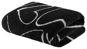 Livarno home Froté osuška, 70 x 140 cm, 550 g/m2 (černá/srdce) (100387725001)