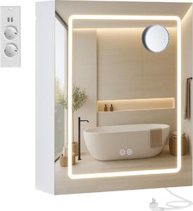 Nástěnná skříňka se zrcadlem a osvětlením LED, zvětšovací zrcadlo