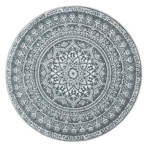 Kulatý koberec Boho, antracitový, protiskluzový, 160 cm