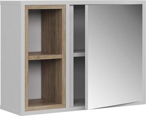 Koupelnová zrcadlová skříňka Vicco Elnor Bílá/dub 60 x 45 cm se 2 otevřenými přihrádkami a 1 dveřmi, Model 56618