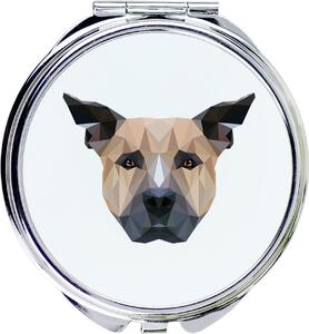 Staffordshire Bull Terrier, Staffordshire Bullterrier – Zrcadlo od značky Art-Dog s fotografií a geometrickým vzorem