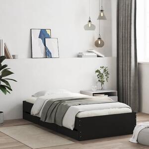 Rám postele se zásuvkami černý 75 x 190 cm kompozitní dřevo 3207330