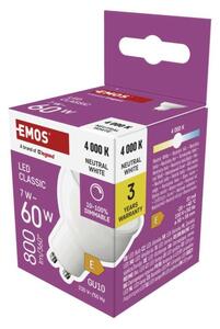 EMOS LED žárovka Classic MR16 / GU10 / 7W (60 W) / 800 lm / neutrální bílá / stmívatelná
