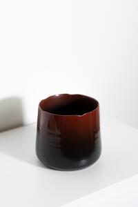 TS Černo Červený Keramický Květináč 211 S 17x14cm