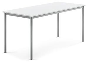 AJ Produkty Stůl BORÅS, 1600x700x720 mm, stříbrné nohy, HPL deska, bílá