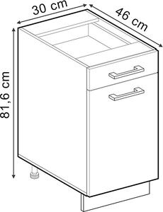 Spodní skříňka kuchyňské linky Vicco R-Line Černý beton 30 cm PD Antracit, Model 47545