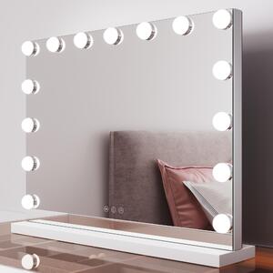 Zrcátko na líčení SONNI 58x45,5cm s led osvětlením, 3 barvy světla, nastavitelný jas, zrcátko na líčení s dotykovou a paměťovou funkcí
