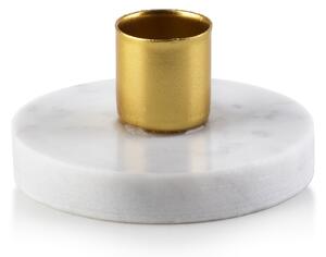 Mondex Svícen Cedric Marble 7,5 cm zlatý/bílý