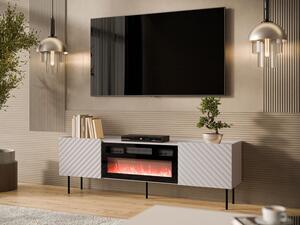 TV skříňka s krbem Gretzo 180 2D, Barva: kašmír 5903211350535