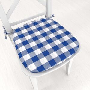 Biante Oblý podsedák Rebeka RE-007 Modro-bílá kostka velká - 39x37x3 cm