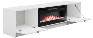 TV skříňka s krbem Razimo EF, Barva dřeva: černá 5903211351631