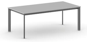 Kancelářský stůl PRIMO INVITATION, černá podnož, 2000 x 1000 mm, šedá