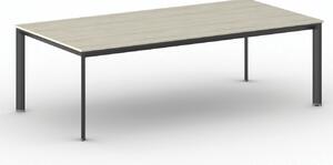 Jednací kancelářský stůl PRIMO INVITATION, 240x120 cm, černá podnož, dub přírodní