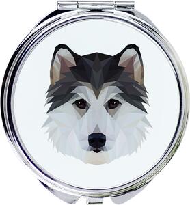 Sibiřský husky – Zrcadlo značky Art-Dog s fotografií a geometrickým vzorem